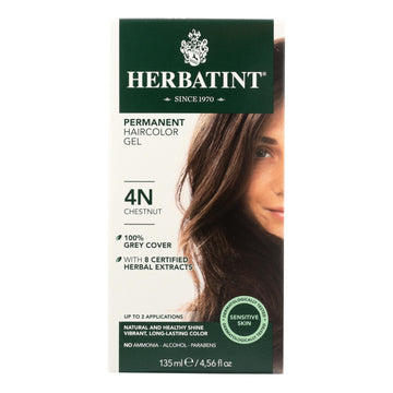 Herbatint Permanent Herbal Haircolour Gel 4n Chestnut - 135 Ml - Maras Green