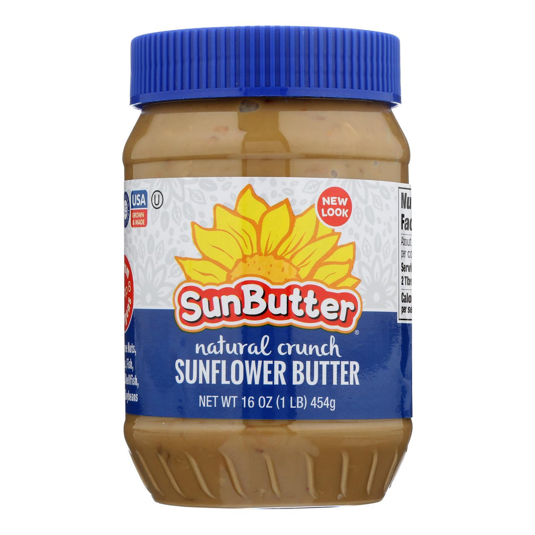 Sunbutter Sunflower Butter - Natural Crunch - Case Of 6 - 16 Oz. - Maras Green
