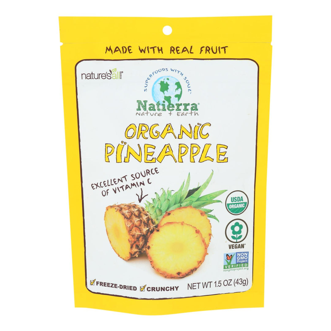 Natierra Freeze Dried - Pineapples - Case Of 12 - 1.5 Oz. - Maras Green
