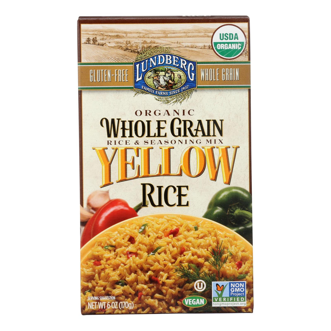 Lundberg Family Farms Organic Whole Grain Yellow Rice - Case Of 6 - 6 Oz. - Maras Green