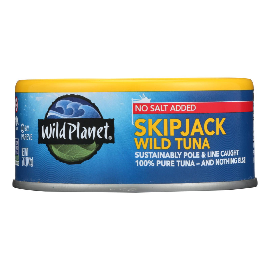 Wild Planet Wild Skipjack Light Tuna - No Salt Added - Case Of 12 - 5 Oz. - Maras Green
