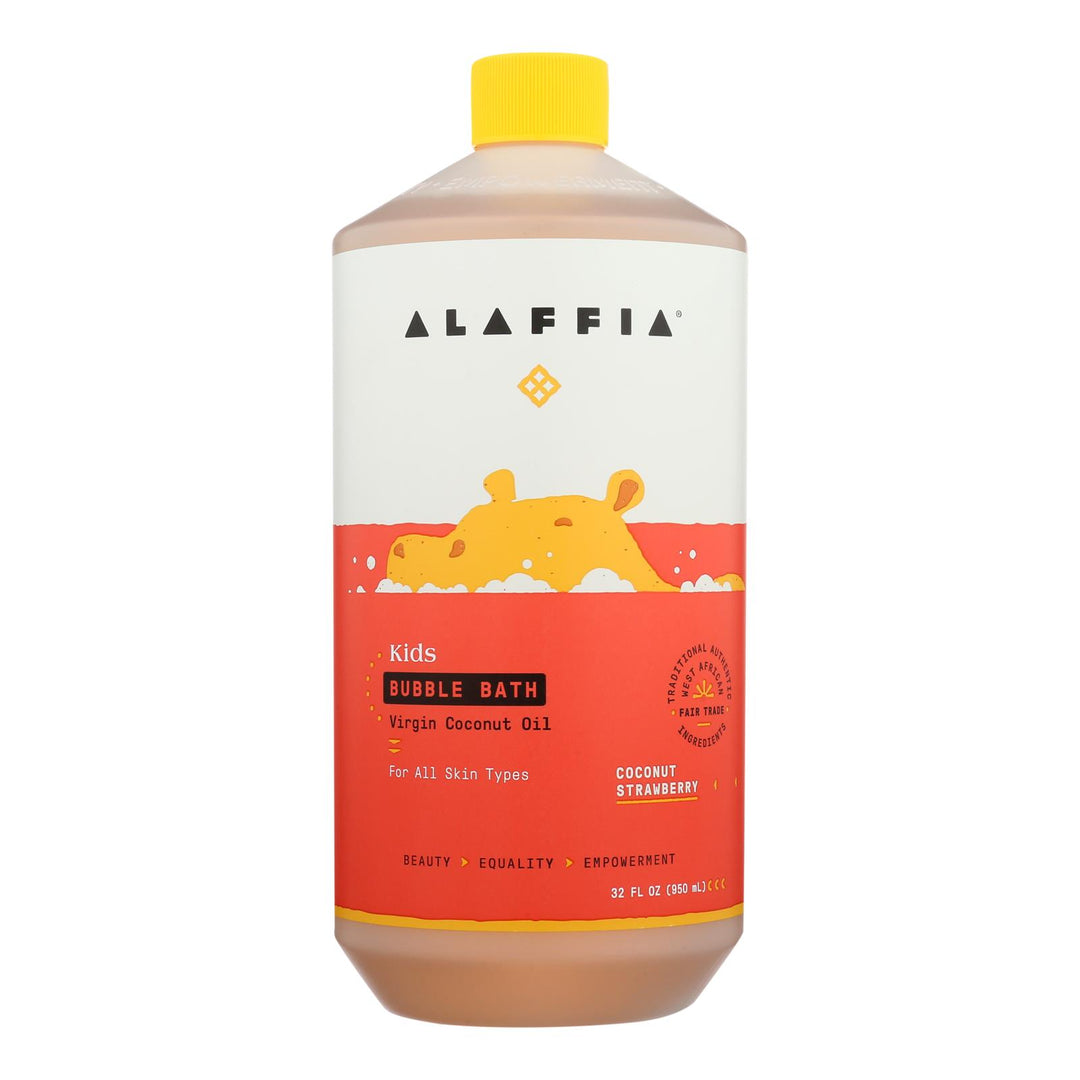 Alaffia - Everyday Bubble Bath - Coconut Strawberry - 32 Fl Oz. - Maras Green