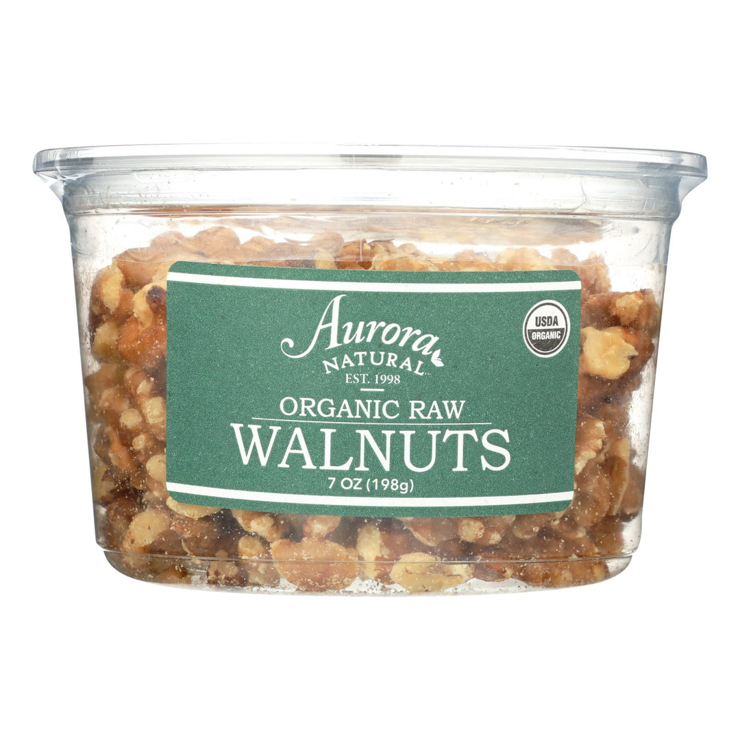 Aurora Natural Products - Organic Raw Walnuts - Case Of 12 - 7 Oz. - Maras Green