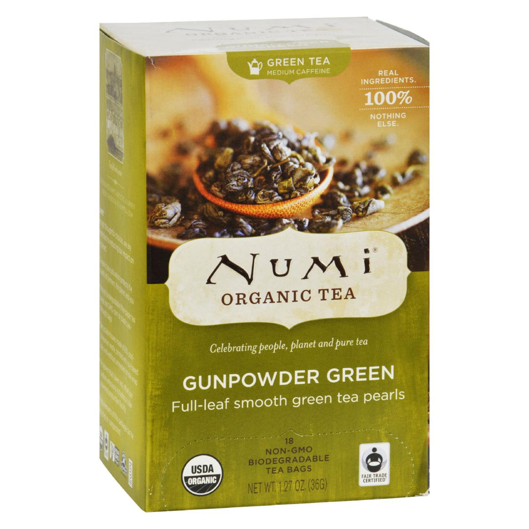 Numi Gunpowder Green Tea - 18 Tea Bags - Case Of 6 - Maras Green