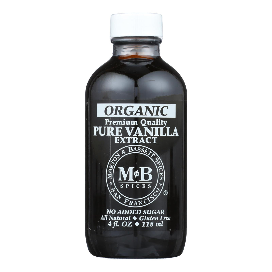 M&b Spices Organic Pure Vanilla Extract - Case Of 3 - 4 Oz - Maras Green