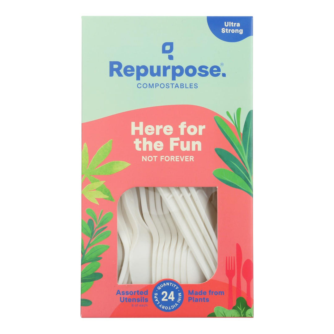 Repurpose Plant Base High Heat Utensils Set - Case Of 20 - 24 Count - Maras Green