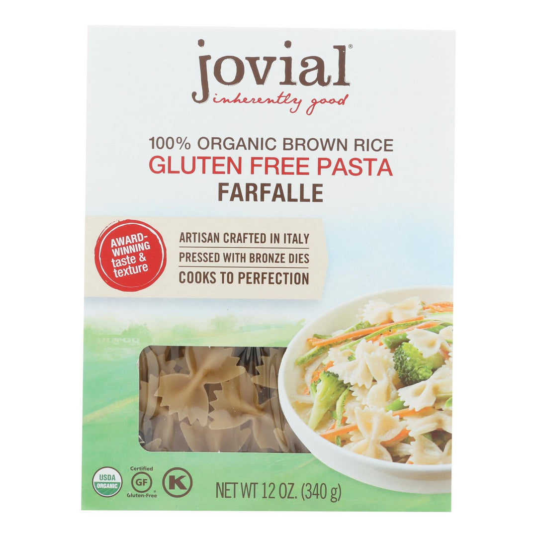 Jovial - Gluten Free Brown Rice Pasta - Farfalle - Case Of 12 - 12 Oz. - Maras Green