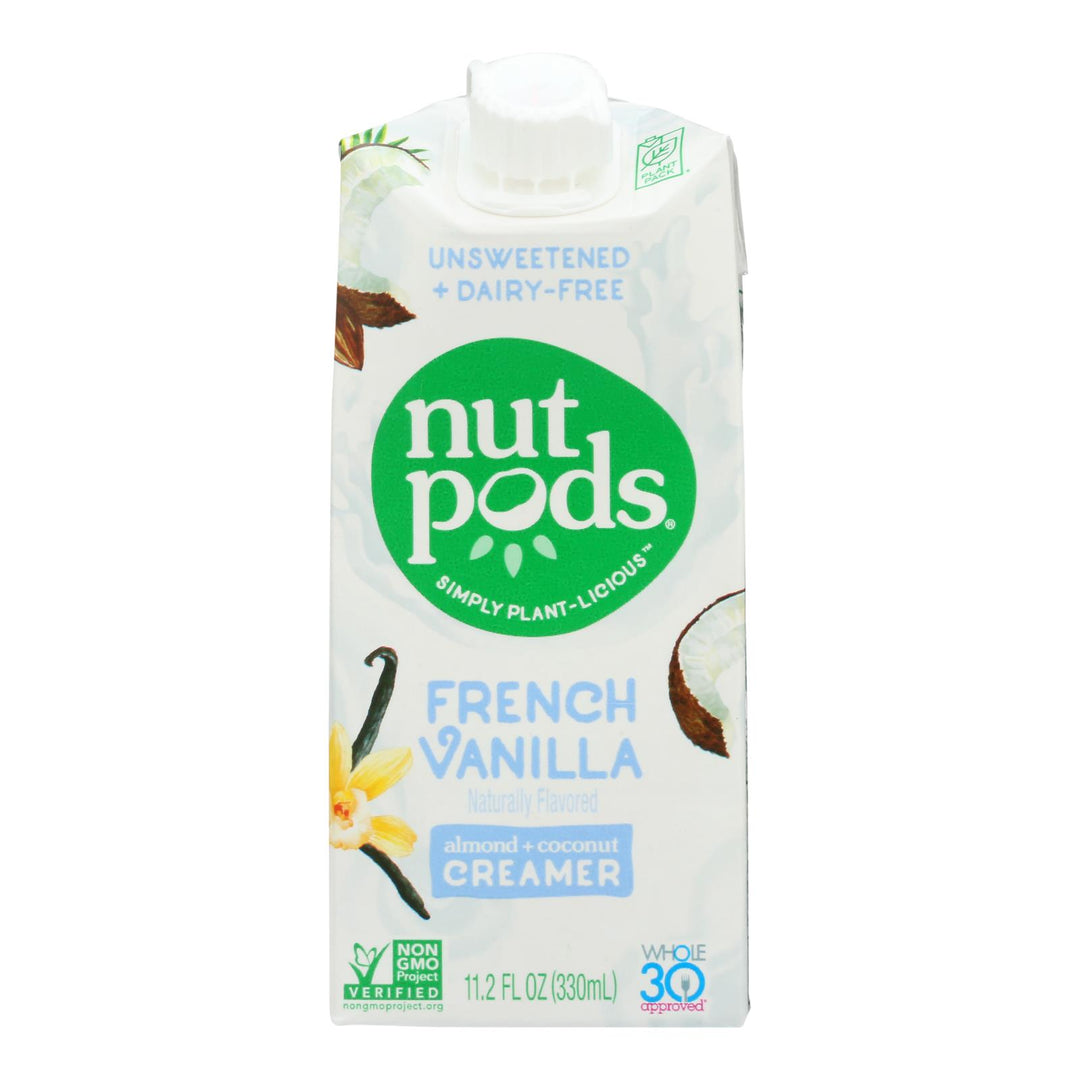 Nutpods - Non - dairy Creamer French Vanilla Unsweetened - Case Of 12 - 11.2 Fl Oz. - Maras Green
