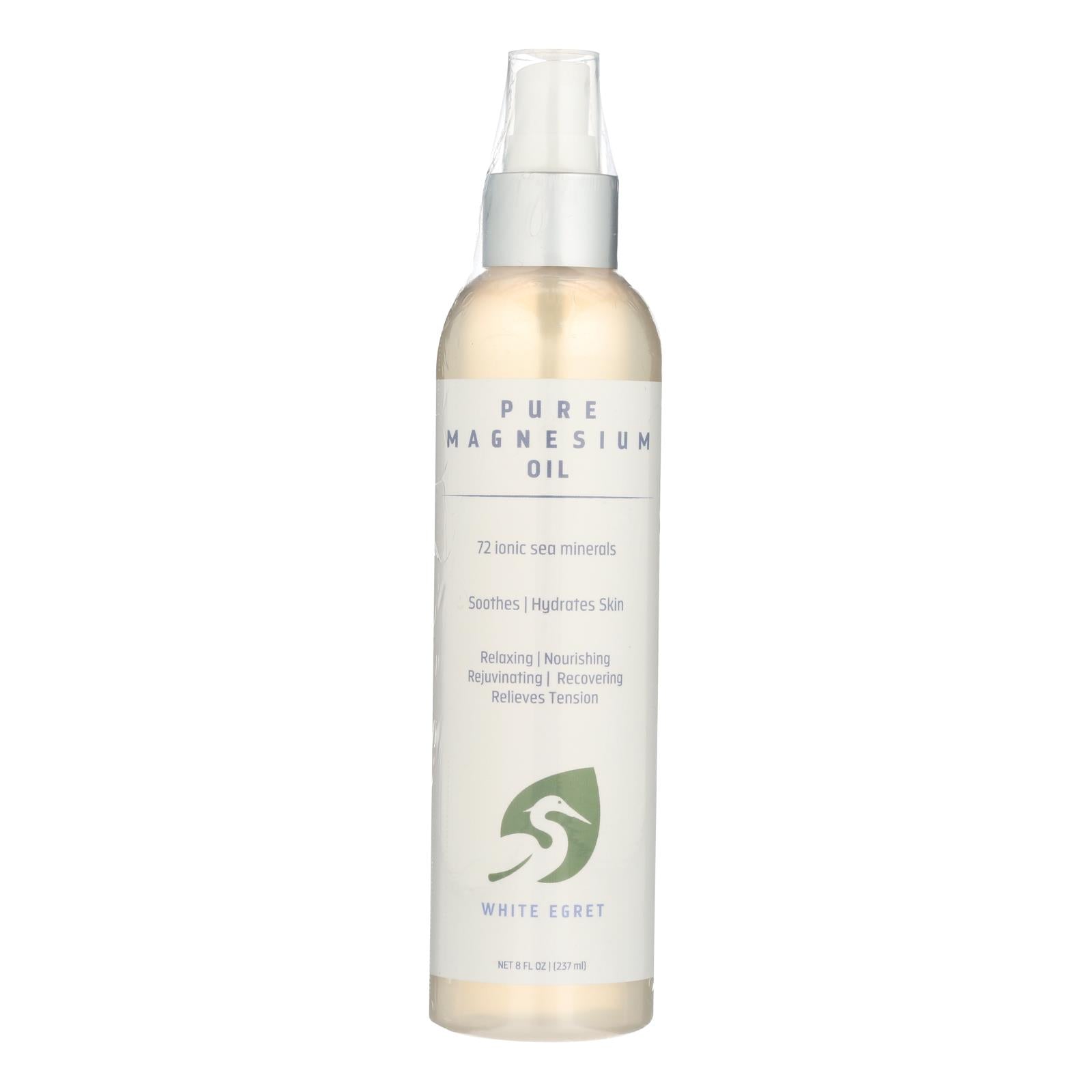 White Egret Pure Magnesium Oil 72 Ionic Minerals - 1 Each - 8 Fz - Maras Green