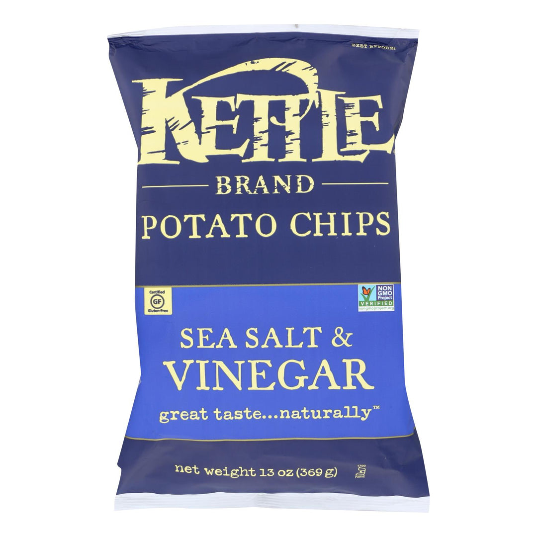 Kettle Brand - Potato Chps Sea Salt & Vngar - Case Of 9 - 13 Oz - Maras Green