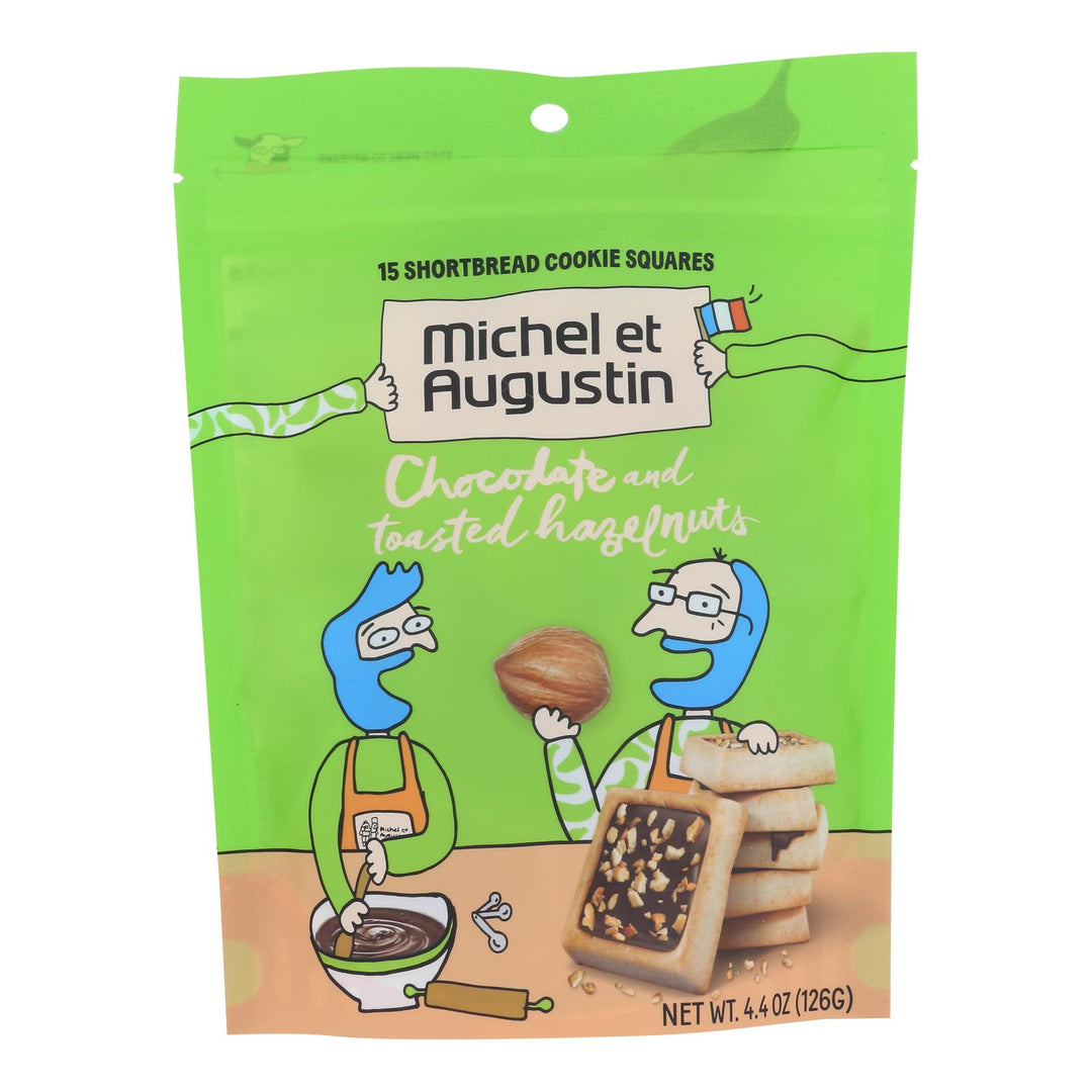 Michel Et Augustin - Cookie Chocolate Hazelnut 15 Sq - Case Of 6 - 4.4 Oz - Maras Green