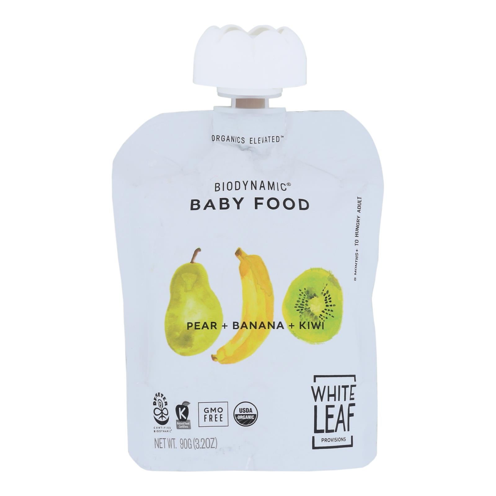 White Leaf Provisions - Baby Food Pear Ban Kiwi - Case Of 6 - 3.2 Oz - Maras Green