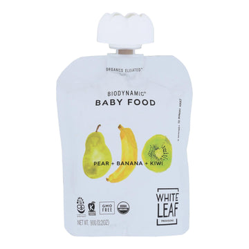 White Leaf Provisions - Baby Food Pear Ban Kiwi - Case Of 6 - 3.2 Oz - Maras Green