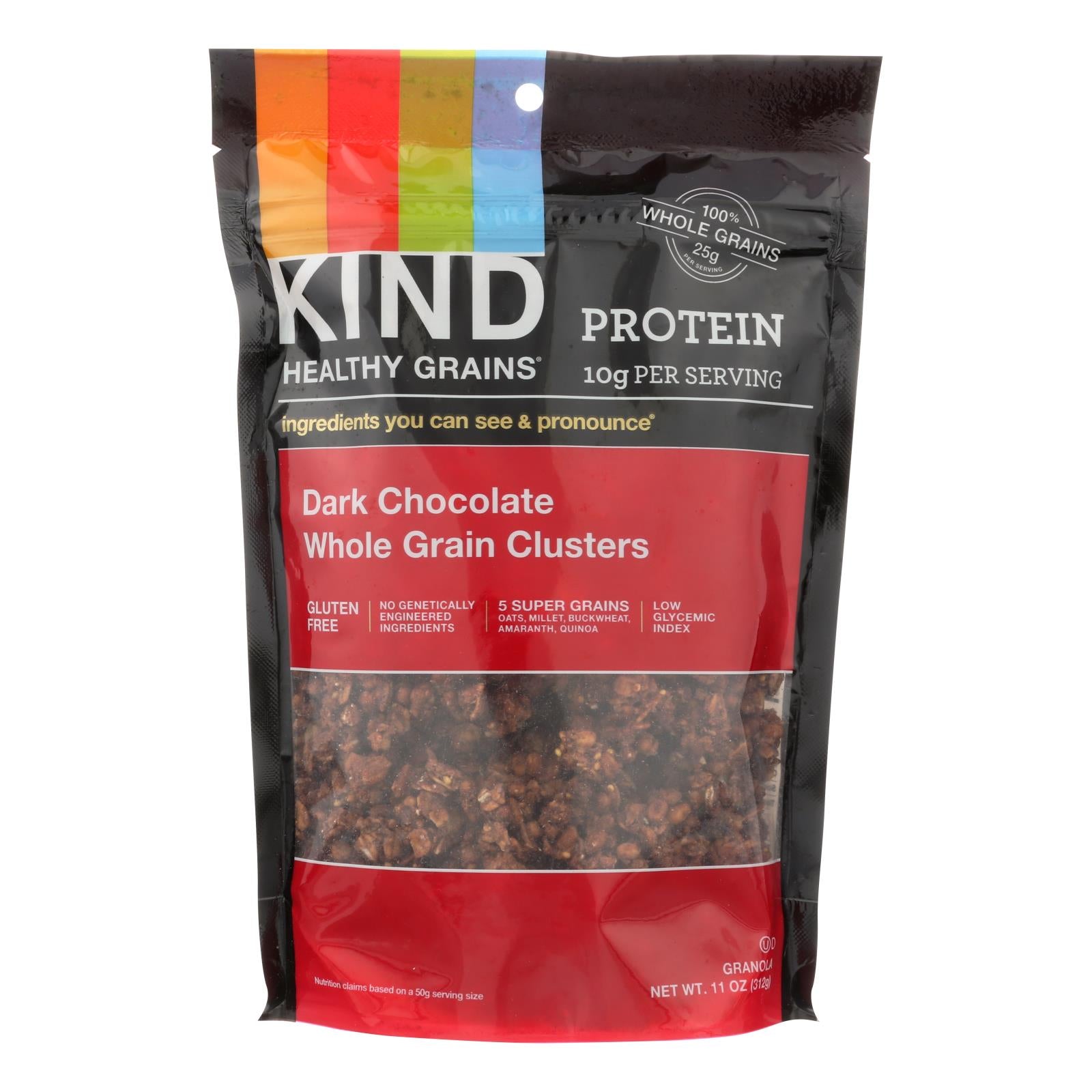 Kind Dark Chocolate Whole Grain Clusters - Case Of 6 - 11 Oz. - Maras Green