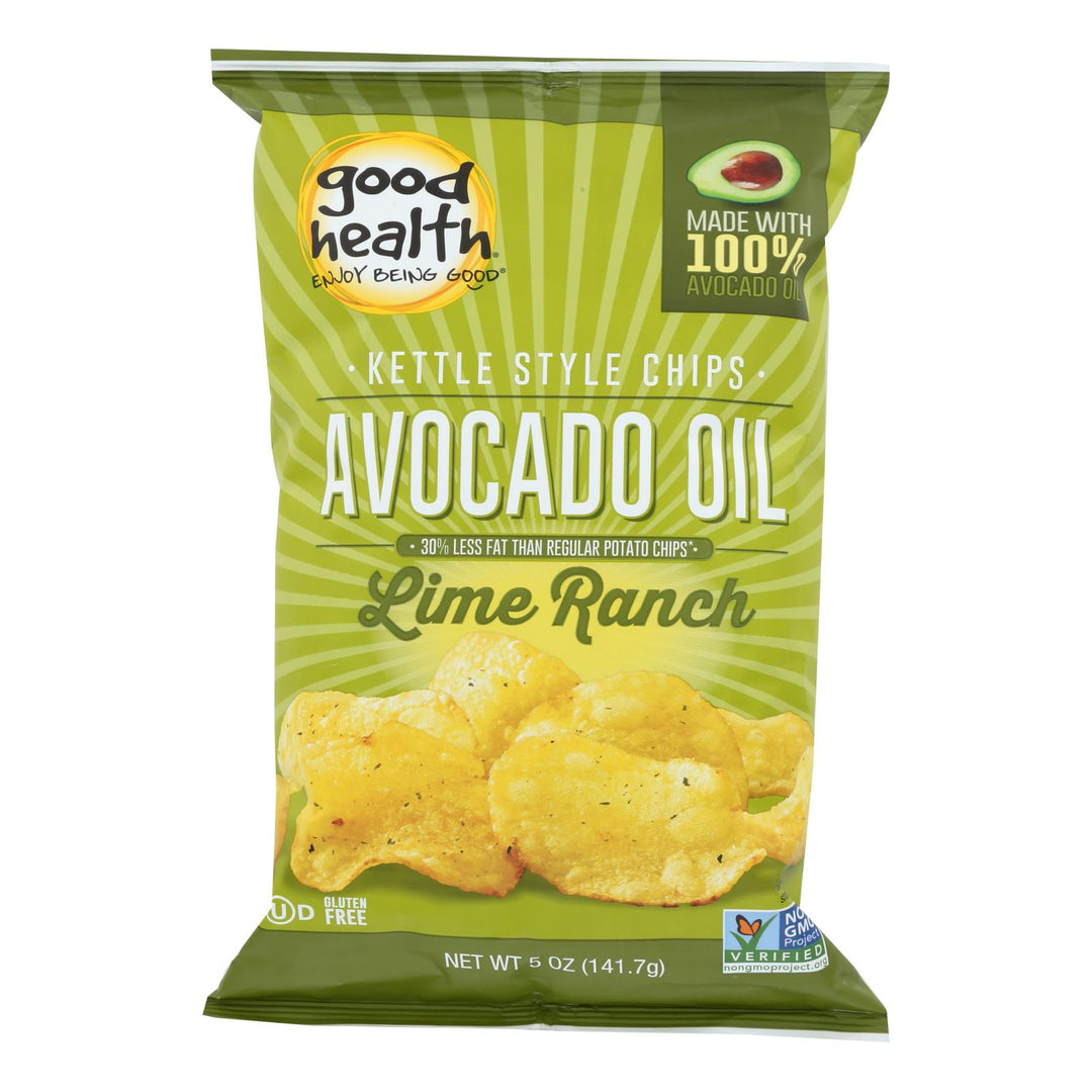 Good Health Kettle Chips - Avocado Oil Lime Ranch - Case Of 12 - 5 Oz. - Maras Green