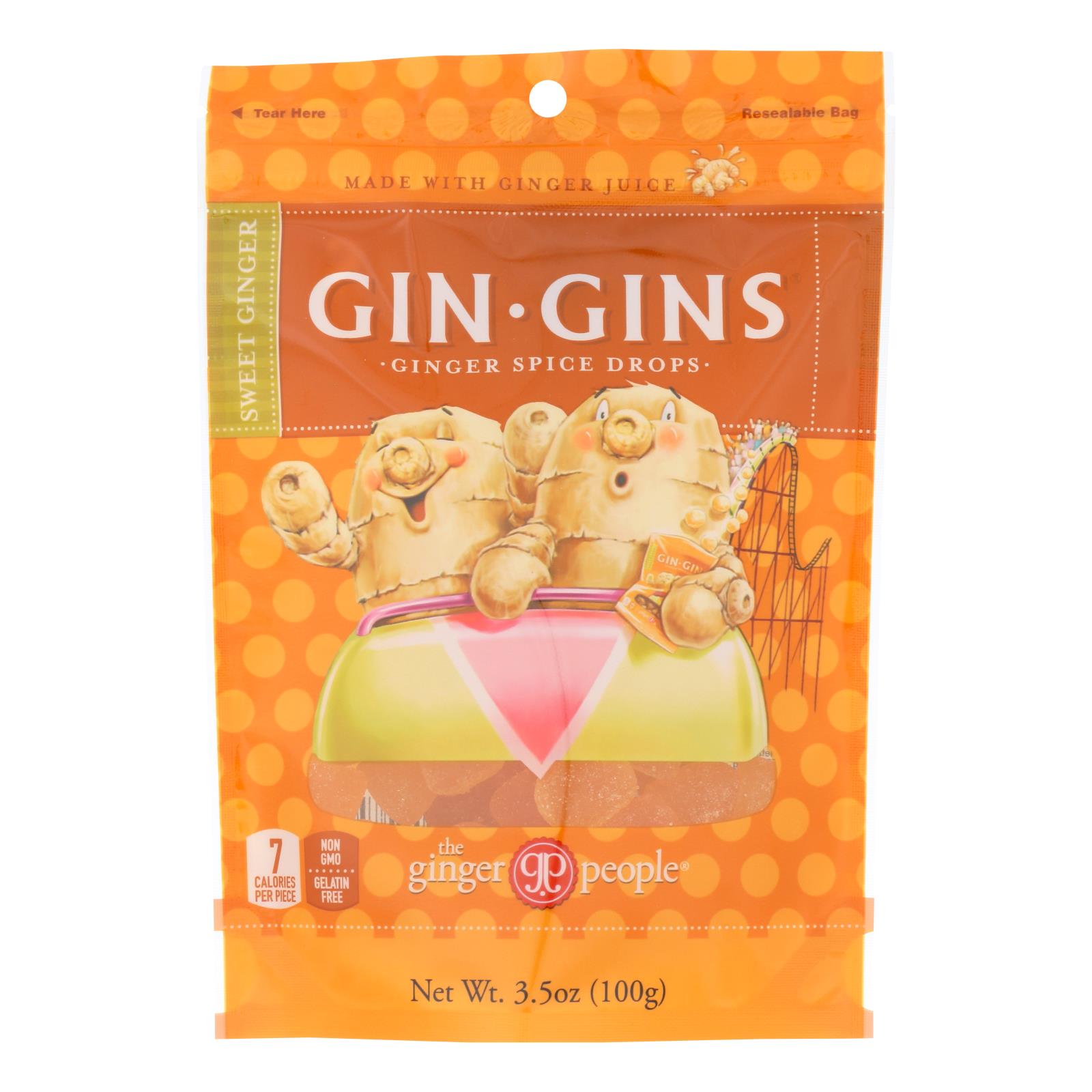 The Ginger People Gin Gins Ginger Spice Drops - Case Of 12 - 3.5 Oz - Maras Green