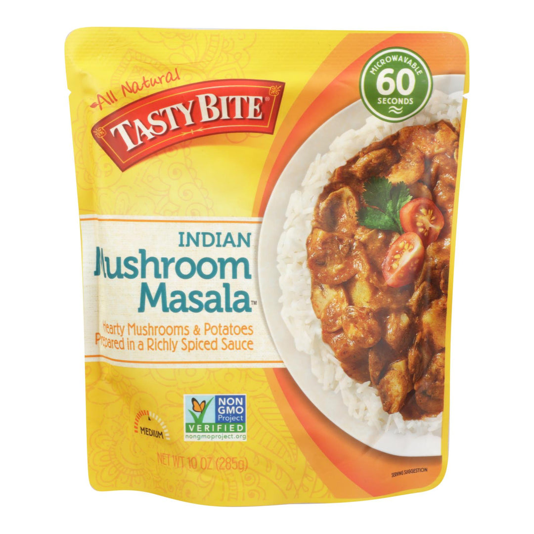 Tasty Bite Entree - Indian Cuisine - Mushroom Masala - 10 Oz - Case Of 6 - Maras Green