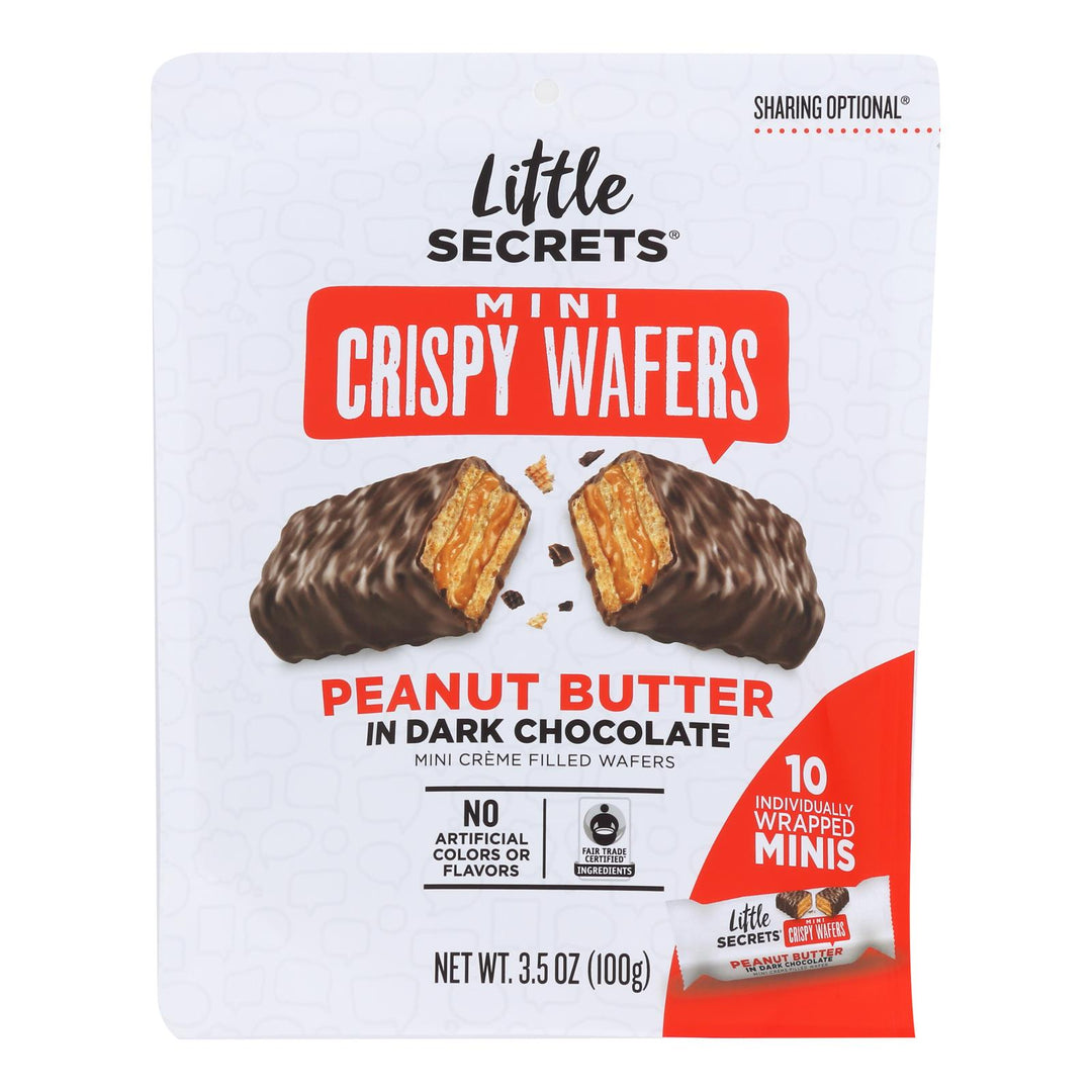 Little Secrets - Crispy Wafrs Dark Chocolate Pb - Case Of 6 - 3.5 Oz - Maras Green
