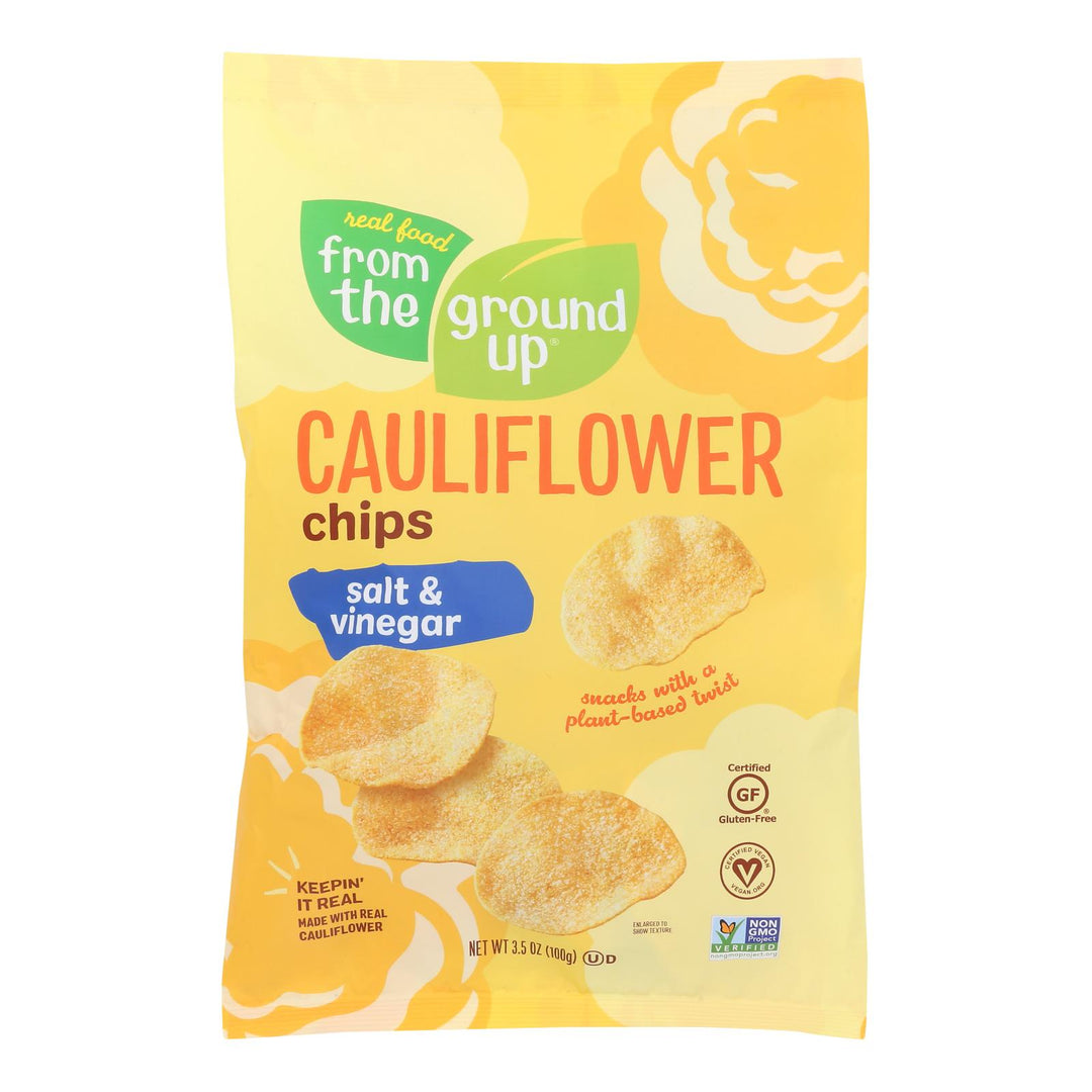From The Ground Up Salt & Vinegar Cauliflower Chips - Case Of 12 - 3.5 Oz - Maras Green