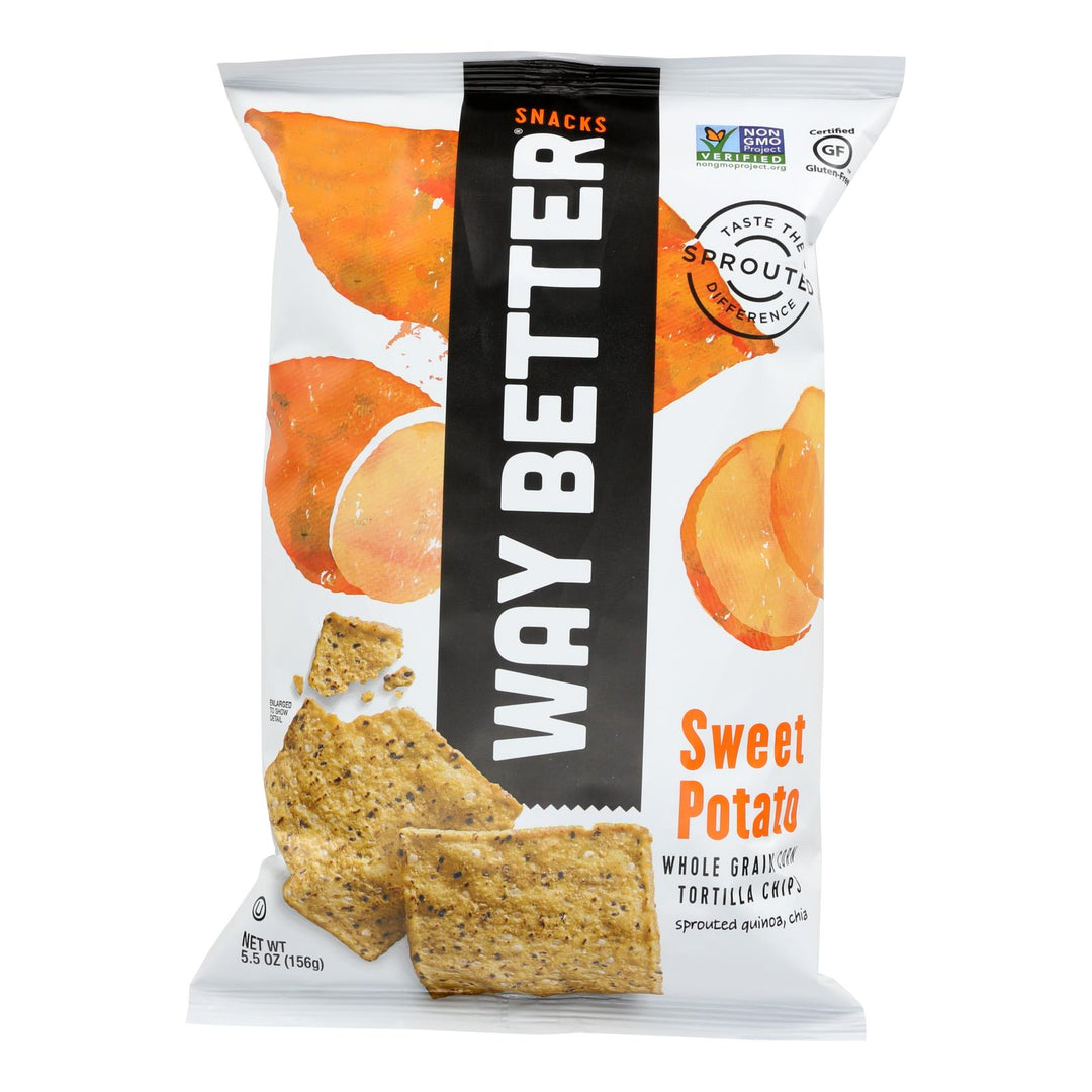 Way Better Snacks Tortilla Chips - Sweet Potato - Case Of 12 - 5.5 Oz. - Maras Green