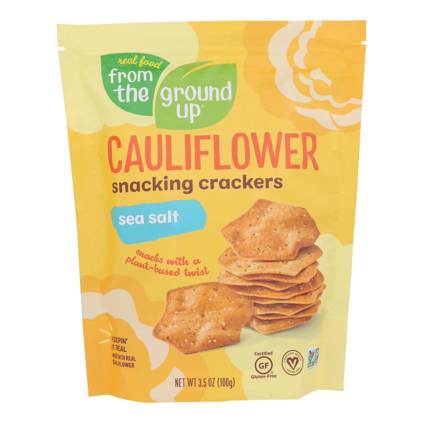 From The Ground Up Sea Salt Snacking Crackers - Case Of 6 - 3.5 Oz - Maras Green