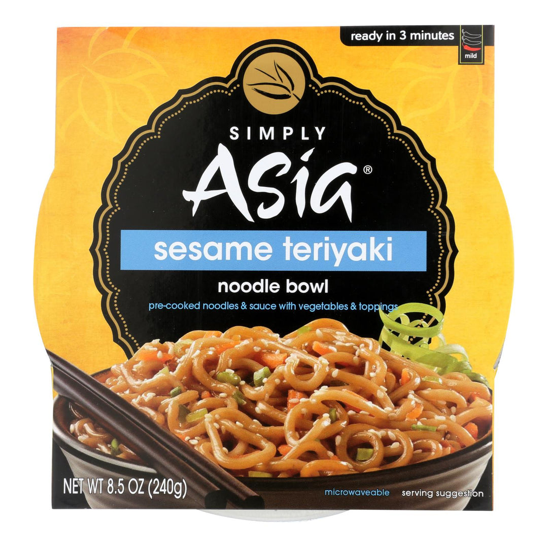 Simply Asia Sesame Teriyaki Noodle Bowl - Case Of 6 - 8.5 Oz. - Maras Green