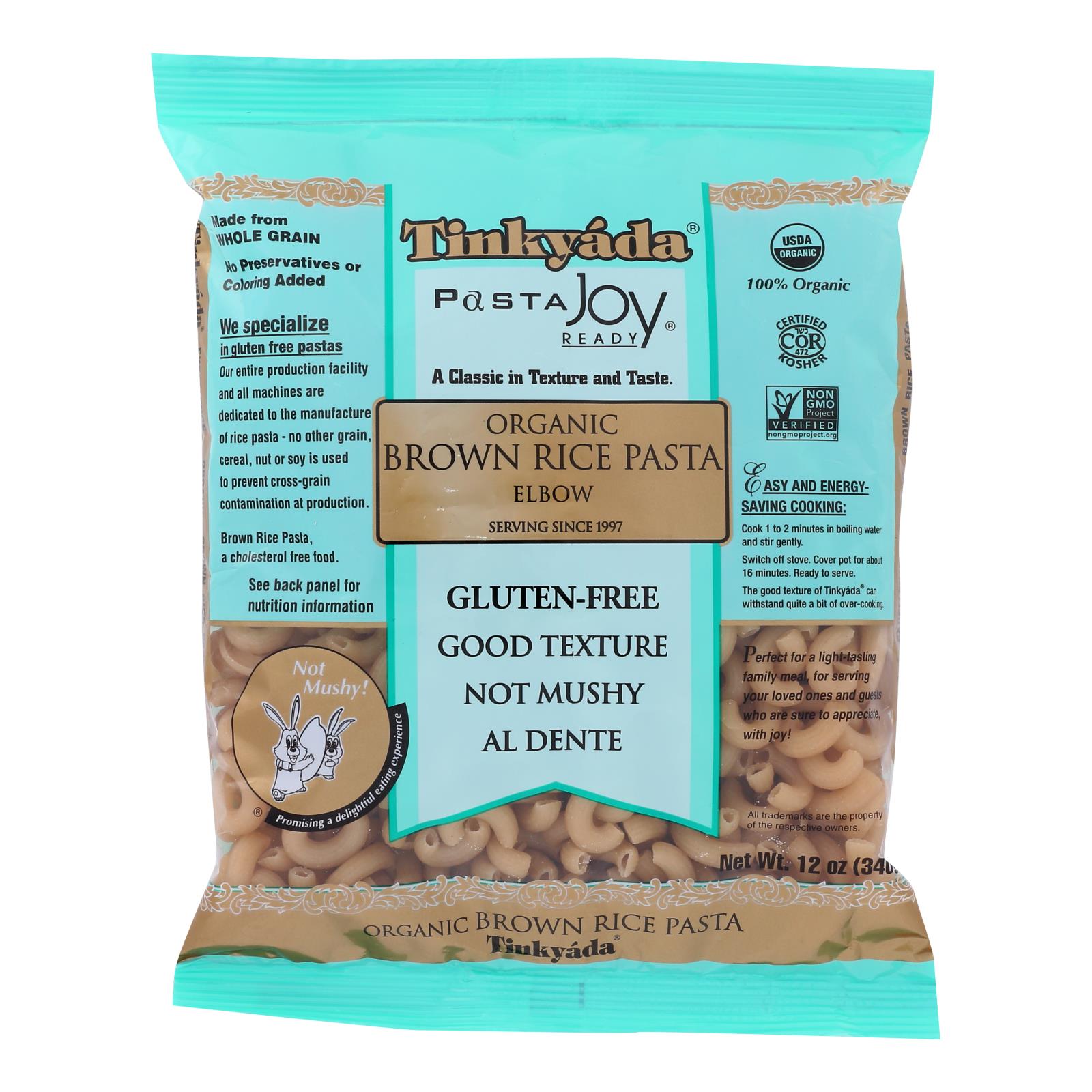 Tinkyada Organic Brown Rice Pasta - Elbows - Case Of 12 - 12 Oz - Maras Green