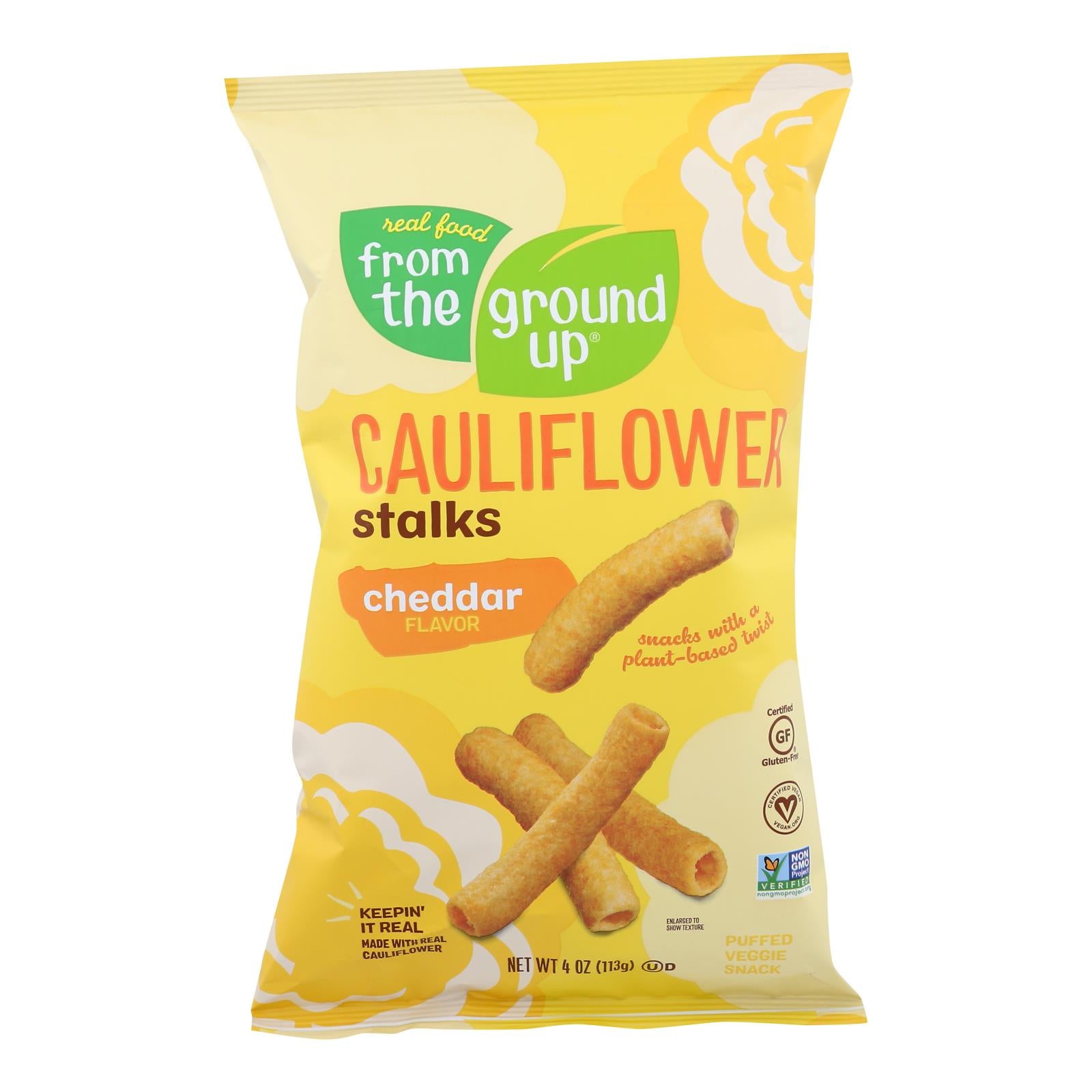 From The Ground Up - Stalk Chddar Cauliflower - Case Of 12 - 4 Oz - Maras Green