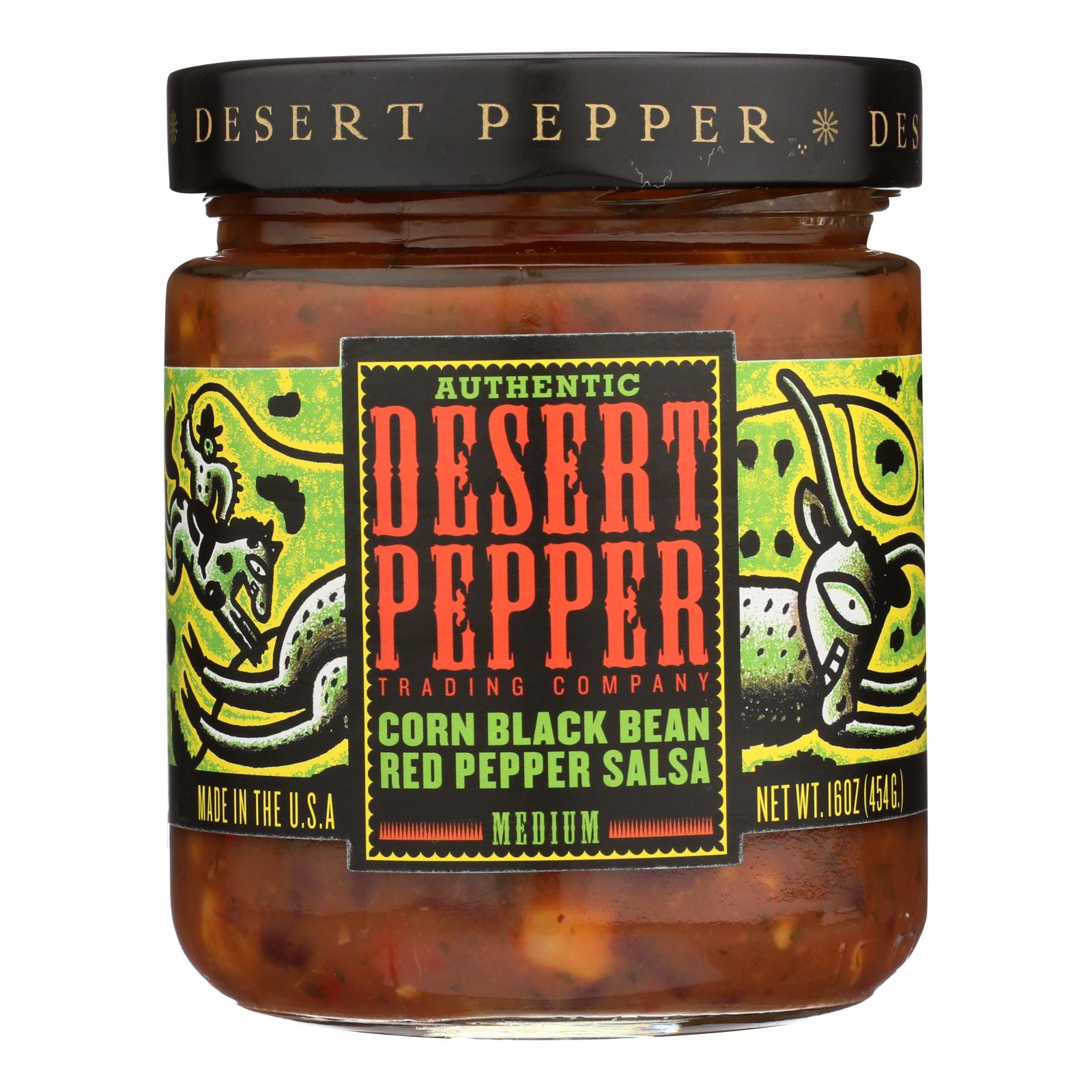 Desert Pepper Trading - Medium Corn Black Bean Red Pepper Salsa - Case Of 6 - 16 Oz. - Maras Green