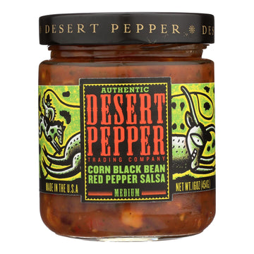 Desert Pepper Trading - Medium Corn Black Bean Red Pepper Salsa - Case Of 6 - 16 Oz. - Maras Green