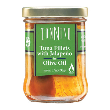 Tonnino Tuna Fillets - Jalapeno Olive Oil - Case Of 6 - 6.7 Oz. - Maras Green