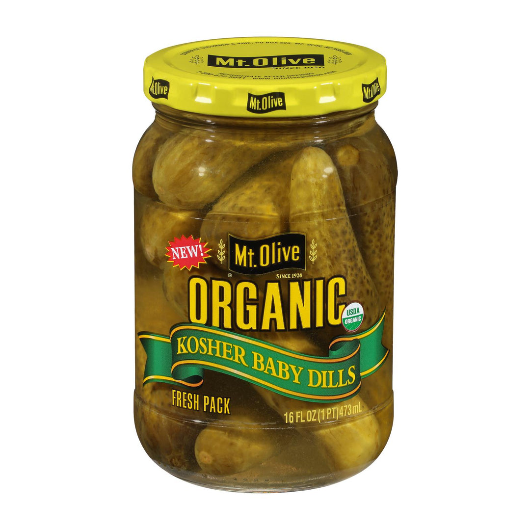 Mt Olive Pickle Co Kosher Baby Dills - Case Of 6 - 16 Fz - Maras Green