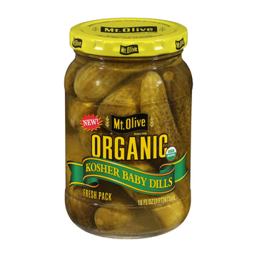 Mt Olive Pickle Co Kosher Baby Dills - Case Of 6 - 16 Fz - Maras Green