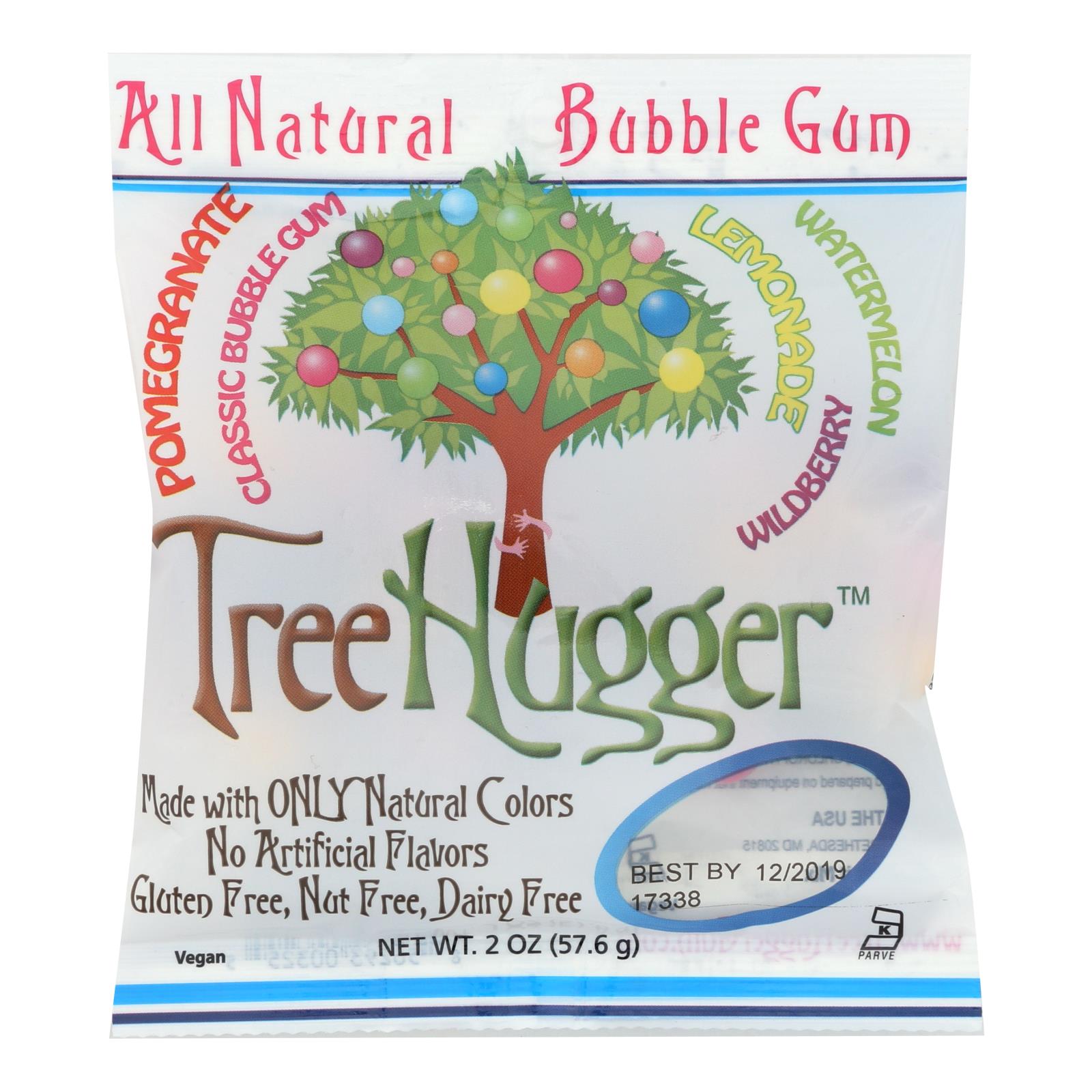 Tree Hugger Bubble Gum - Fantastic Fruit - 2 Oz - Case Of 12 - Maras Green