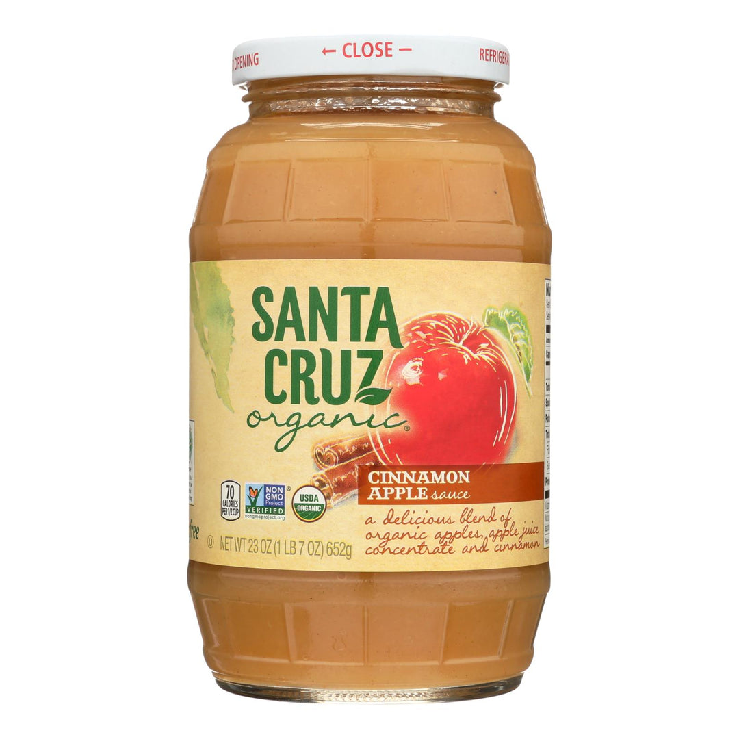 Santa Cruz Organic Apple Sauce - Cinnamon - Case Of 12 - 23 Oz. - Maras Green