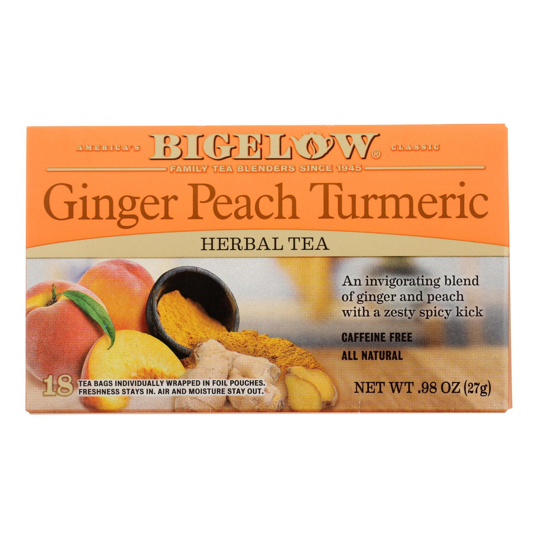 Bigelow Tea - Tea Ginger Peach Tumeric - Case Of 6 - 18 Bag - Maras Green