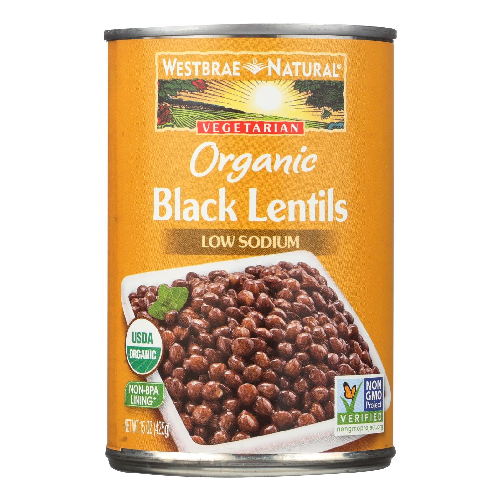 Westbrae Foods Organic Black Lentils Beans - Case Of 12 - 15 Oz. - Maras Green