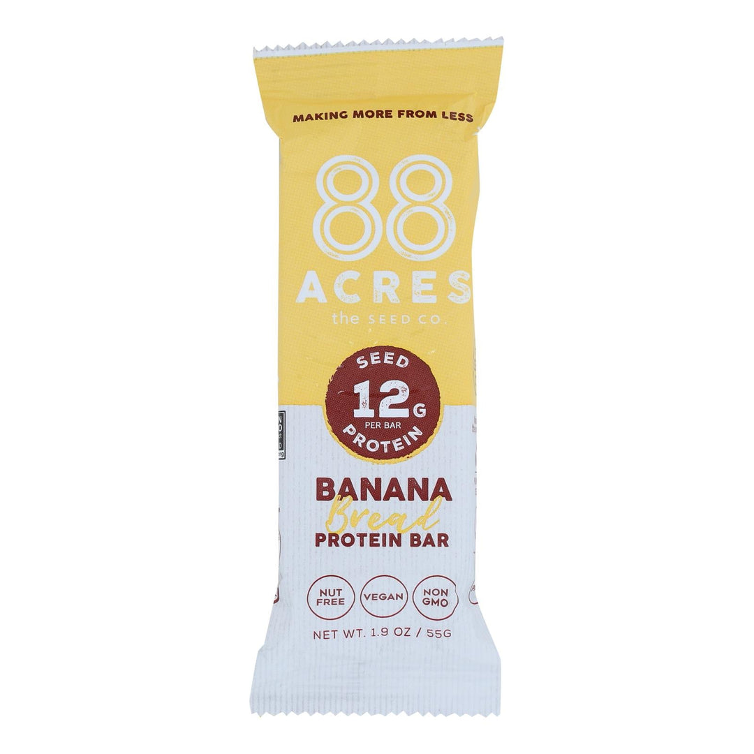 88 Acres - Protein Bar Banana Bread - Case Of 9 - 1.9 Oz - Maras Green