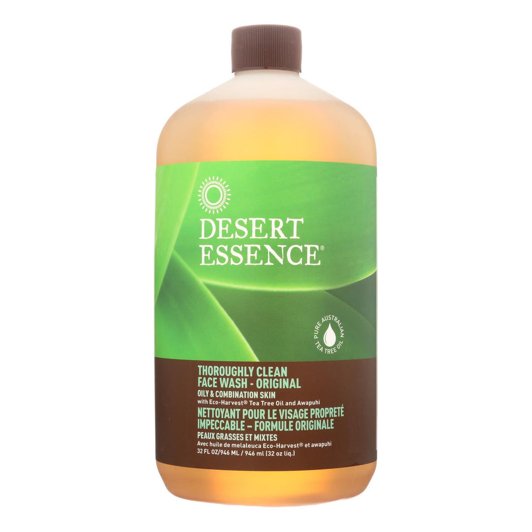 Desert Essence - Thoroughly Clean Face Wash - Original Oily And Combination Skin - 32 Fl Oz - Maras Green