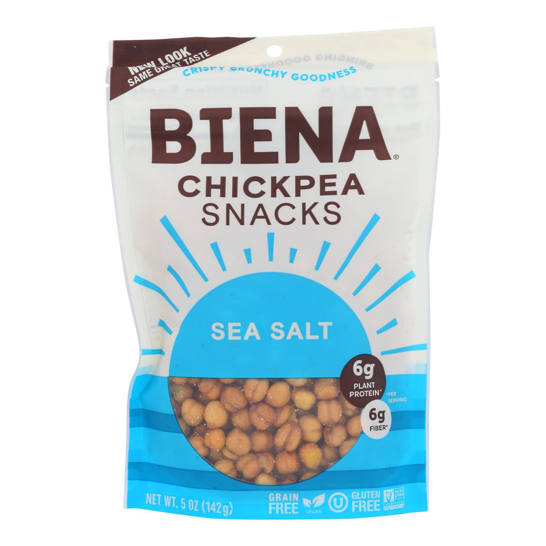 Biena Chickpea Snacks - Sea Salt - Case Of 8 - 5 Oz. - Maras Green