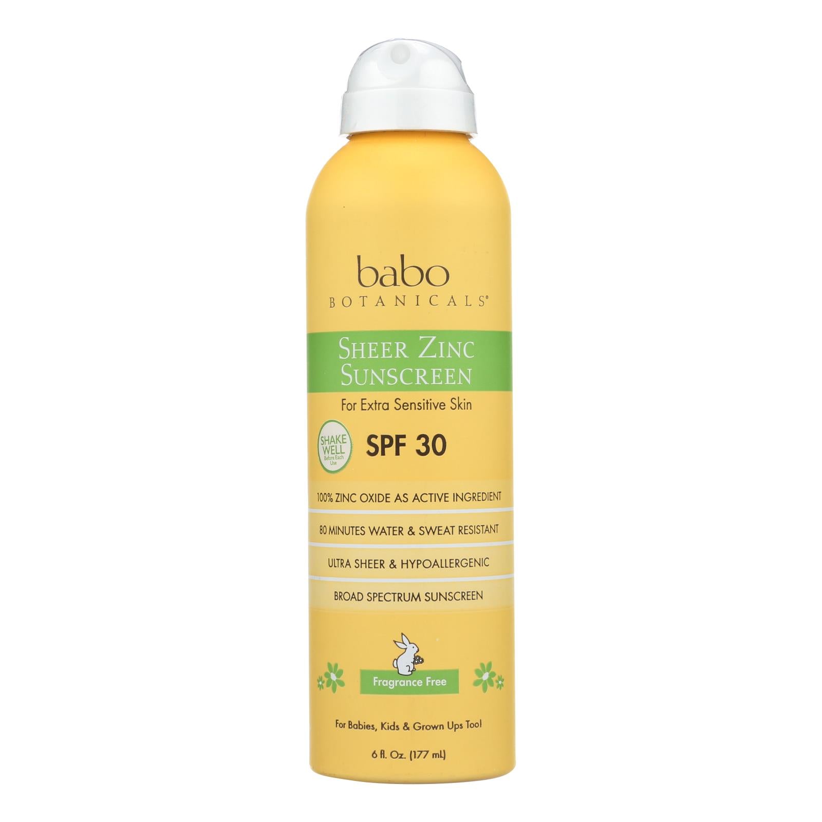 Babo Botanicals - Sunscreen - Fragrance Free - 1 Each - 6 Fl Oz. - Maras Green