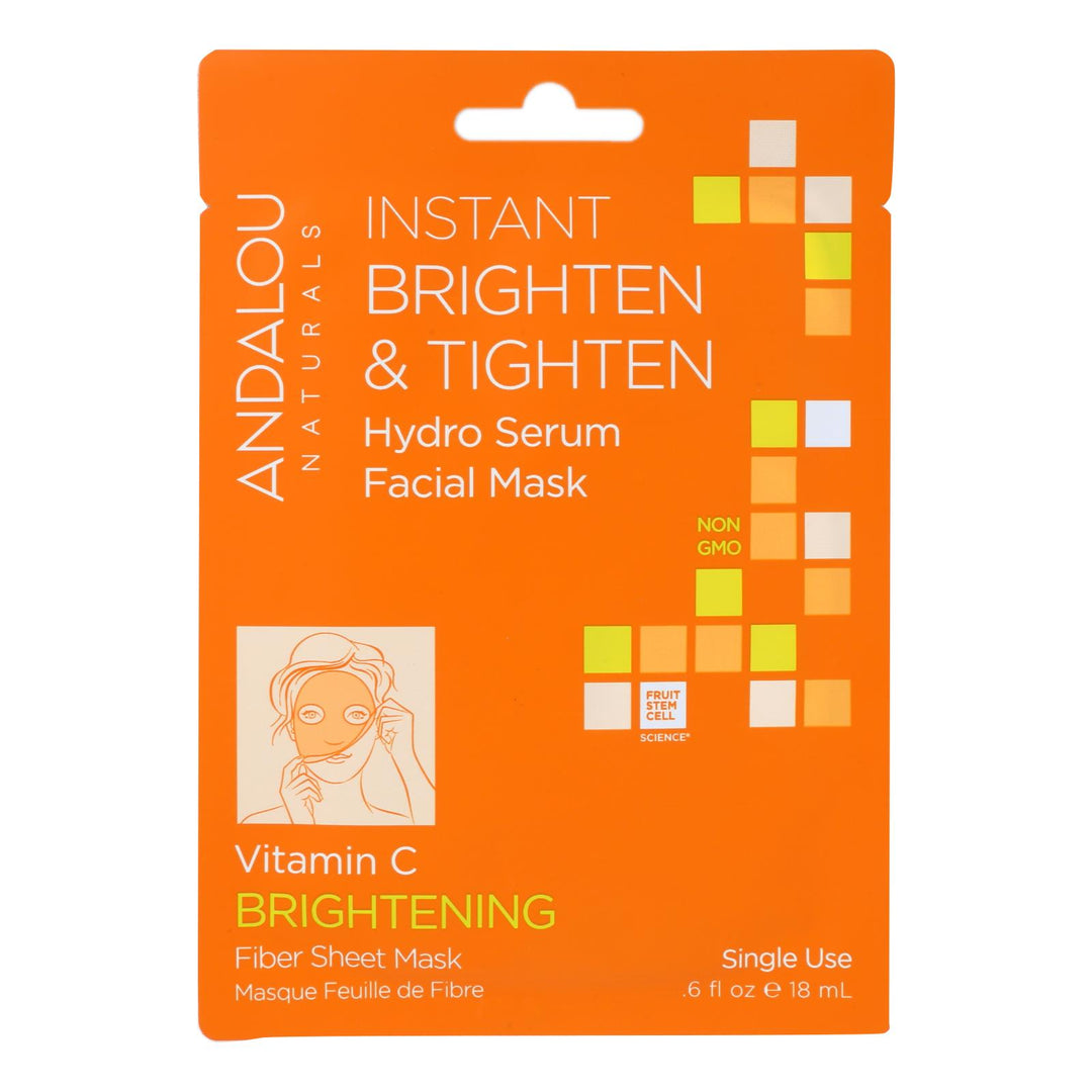 Andalou Naturals Instant Brighten & Tighten Facial Mask - Vitamin C - Case Of 6 - 0.6 Fl Oz - Maras Green
