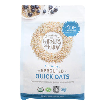 One Degree Organic Foods Organic Quick Oats - Sprouted - Case Of 4 - 24 Oz - Maras Green
