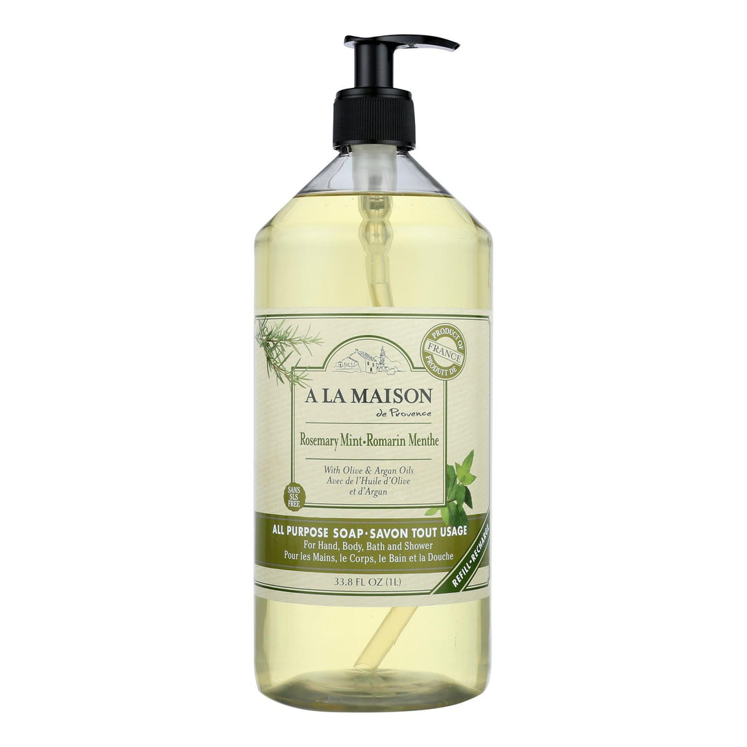 A La Maison - Liquid Hand Soap - Rosemary Mint - 33.8 Fl Oz. - Maras Green