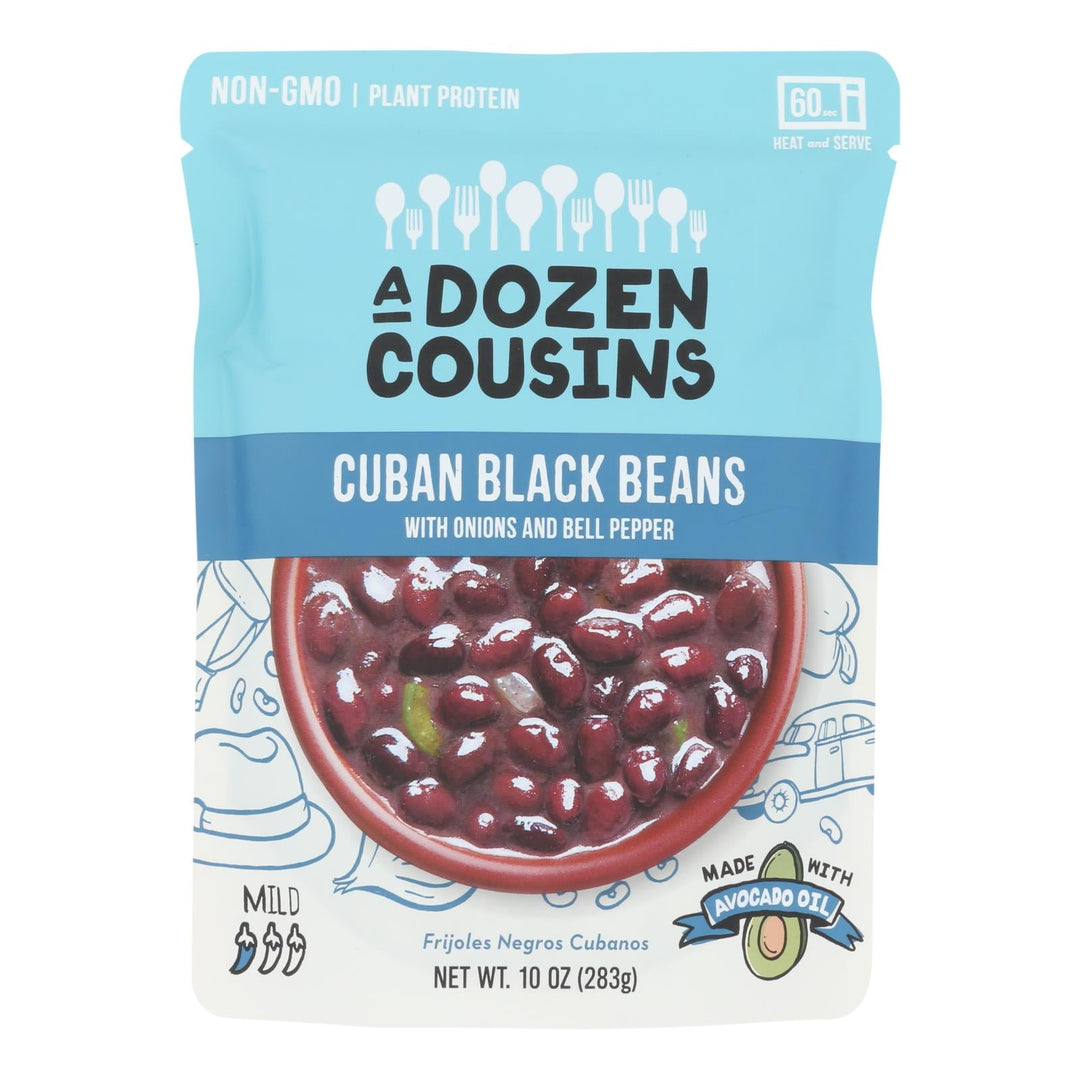 A Dozen Cousins - Ready To Eat Beans - Cuban Black - Case Of 6 - 10 Oz. - Maras Green