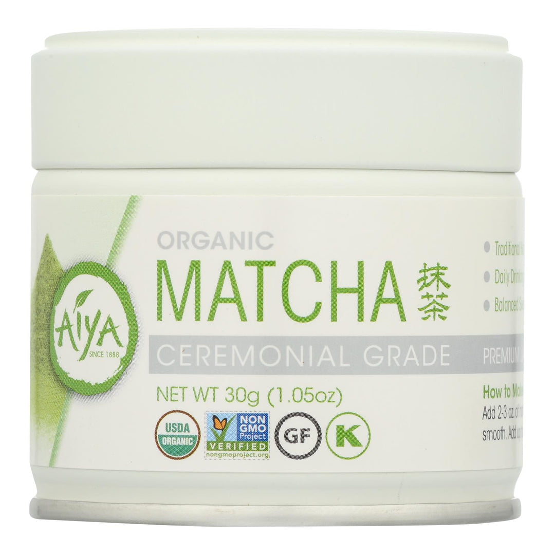Aiya Tea - Organic Matcha - Ceremonial Grade - Case Of 6 - 30 Grm - Maras Green