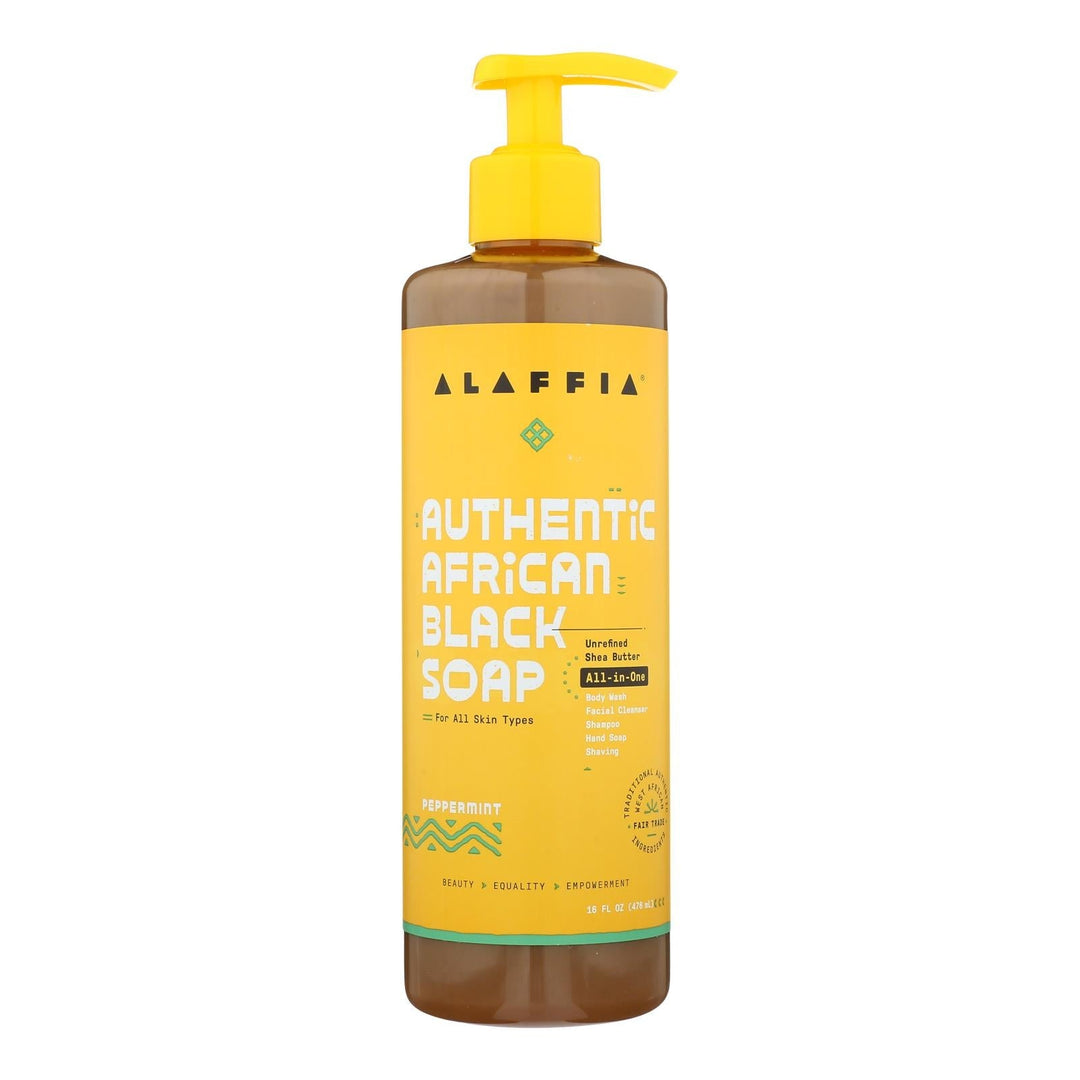 Alaffia - African Black Soap - Peppermint - 16 Fl Oz. - Maras Green