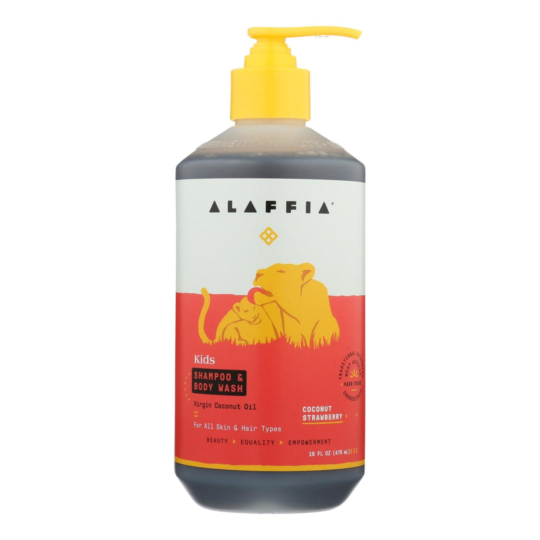 Alaffia - Everyday Shampoo And Body Wash - Coconut Strawberry - 16 Fl Oz. - Maras Green