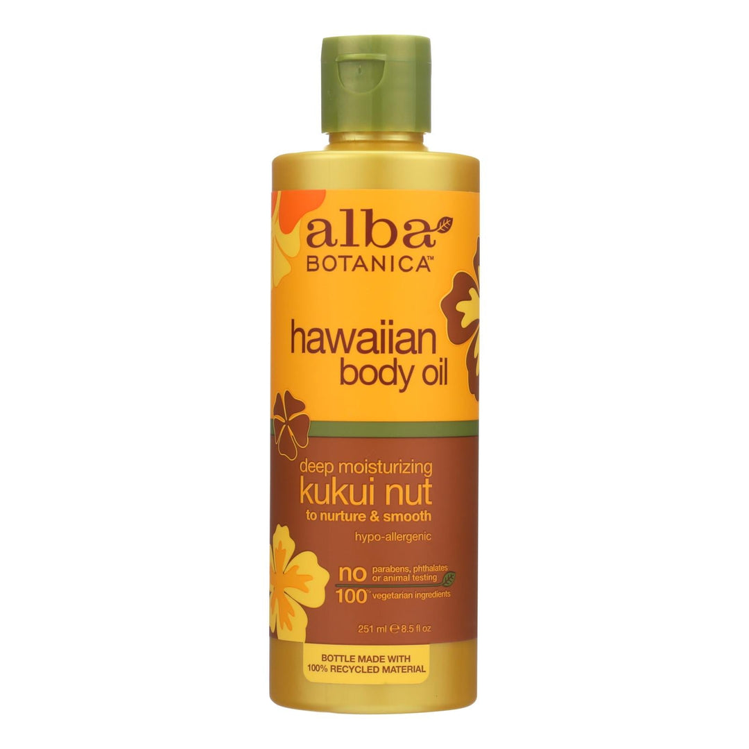 Alba Botanica - Hawaiian Body Oil Kukui Nut - 8.5 Fl Oz - Maras Green