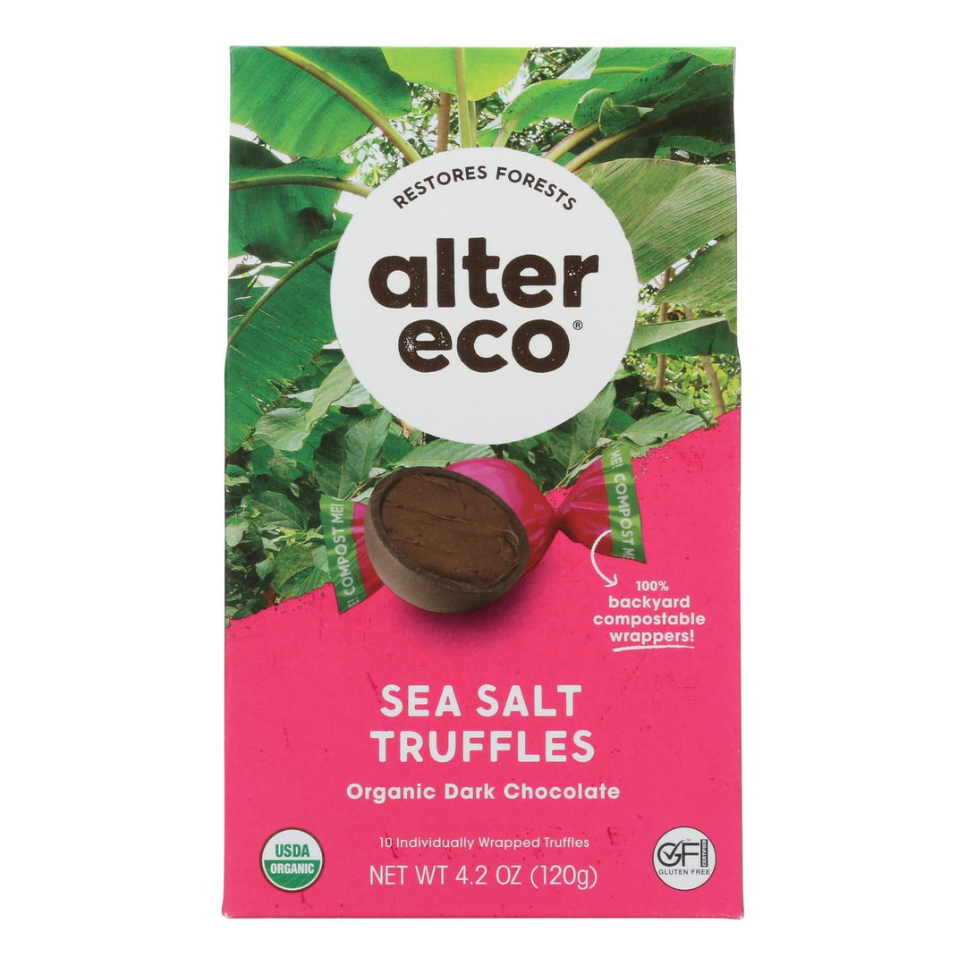 Alter Eco Americas Truffles - Sea Salt - Case Of 8 - 4.2 Oz. - Maras Green